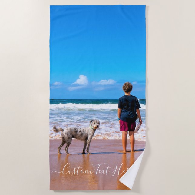Serviette de plage photo personnalisée avec vos ph (Devant)