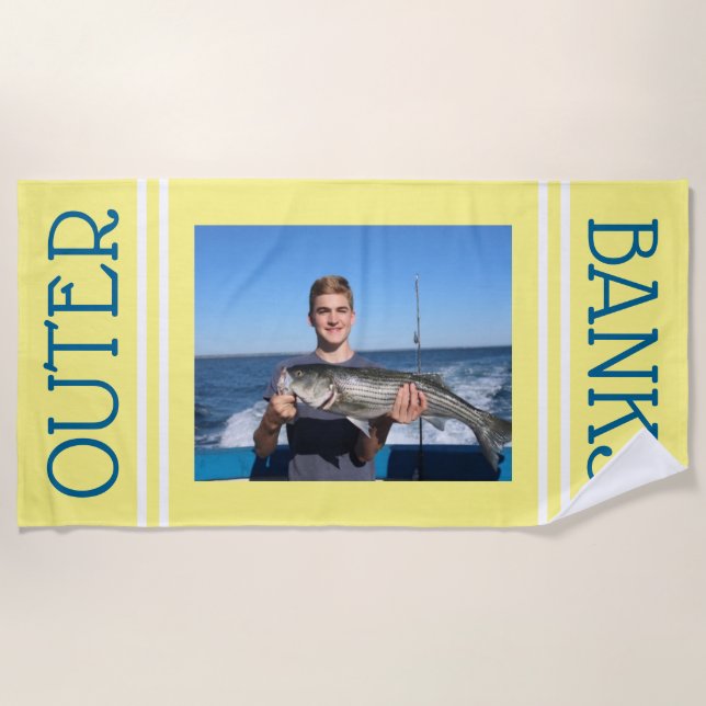 Serviette de plage photo personnalisée - cadeau pe (Devant)