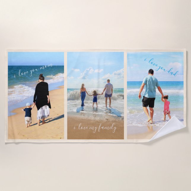 Serviette De Plage Photos personnalisées Text Beach Towel avec votre  (Devant)