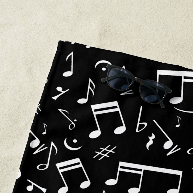 Serviette De Plage Piano-amant personnalisé art (En situation)