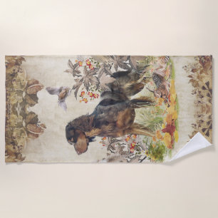 Serviette De Plage Picardy Spaniel, chasse aux oiseaux