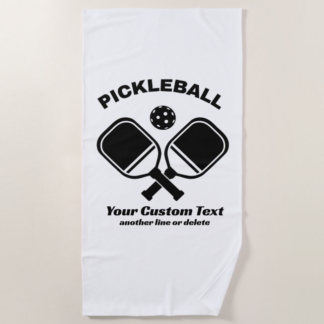 Serviette De Plage Pickleball Club Pickleball Paddle & Ball Custom (Devant)