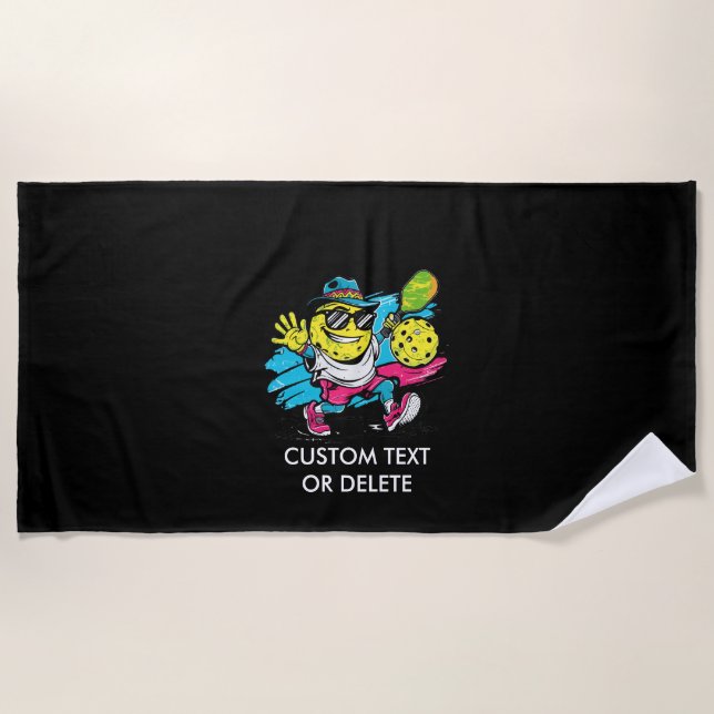 Serviette De Plage pickleball drôle (Devant)