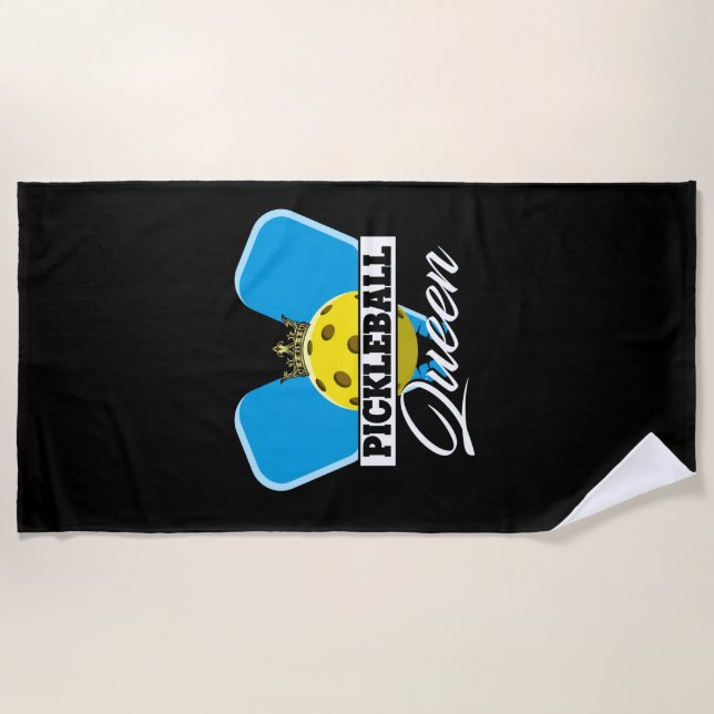 Serviette De Plage Pickleball Queen Player Paddleball Lover (Devant)