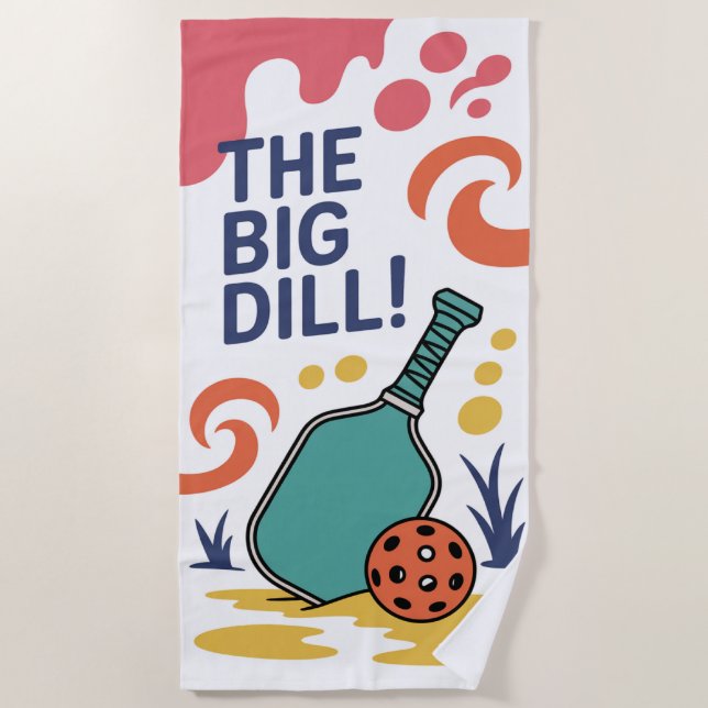 Serviette De Plage Pickleball The Big Dill ! Ventilateur (Devant)