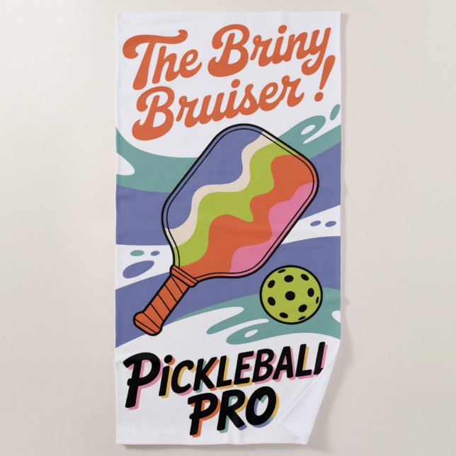 Serviette De Plage Pickleball The Briny Bruiser ! Club Beach Towel (Devant)