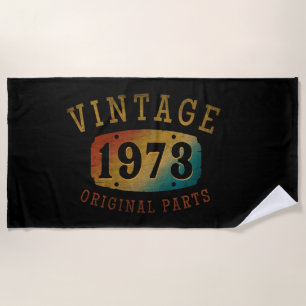 SERVIETTE DE PLAGE PIÈCES D'ORIGINE VINTAGE 1973