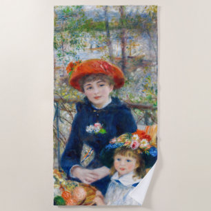 Serviette De Plage Pierre-Auguste Renoir - Deux soeurs sur la terrass
