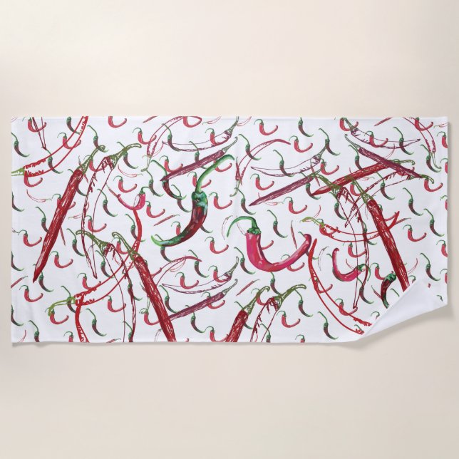 Serviette De Plage Piments chauds (Devant)