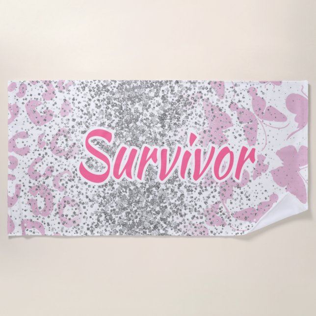 Serviette De Plage Pink Survivor Beach Towel-Breast Cancer (Devant)