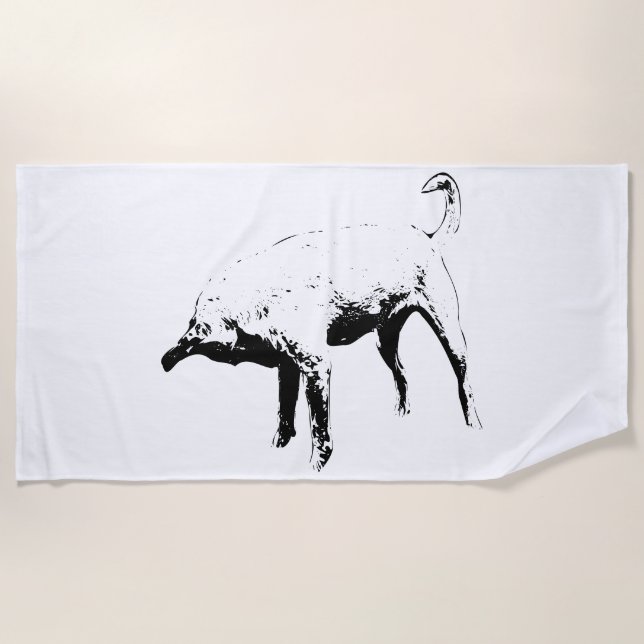 Serviette De Plage Piscine Lodge, lignes claires (Devant)