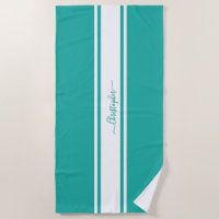 Piscine monogramme Turquoise moderne à rayures bla