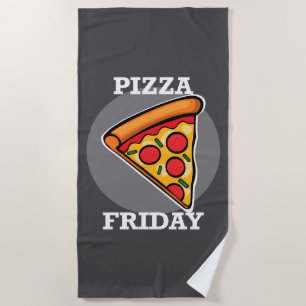 Serviette De Plage Pizza Friday Design - Beach Towel