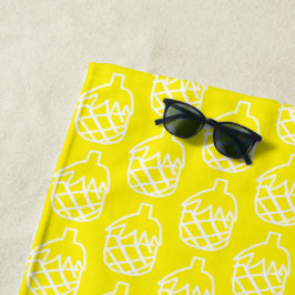 Serviette De Plage Plage d'ananas jaune funky