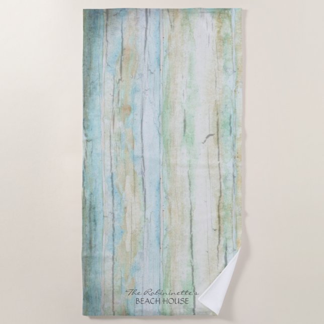 Serviette De Plage Plage d'aquarelle en bois de Driftwood Bois rustiq (Devant)