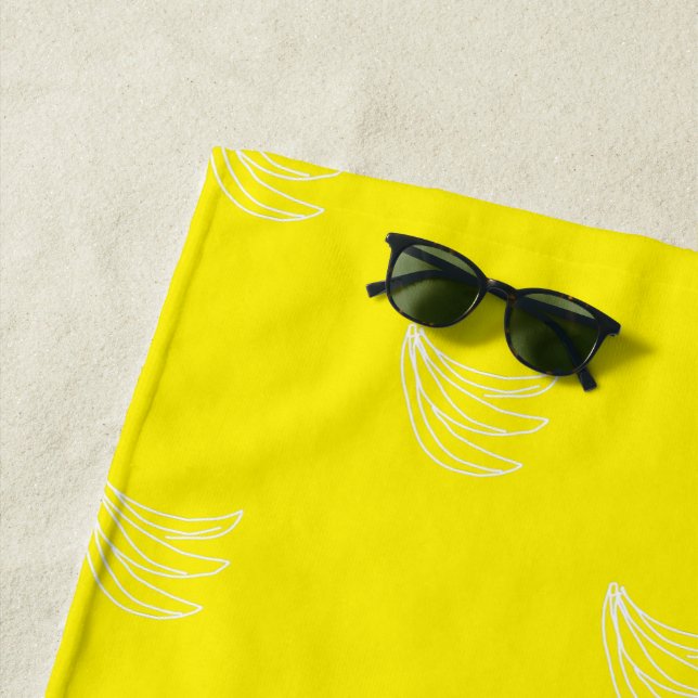 Serviette De Plage Plage de banane jaune funky (En situation)