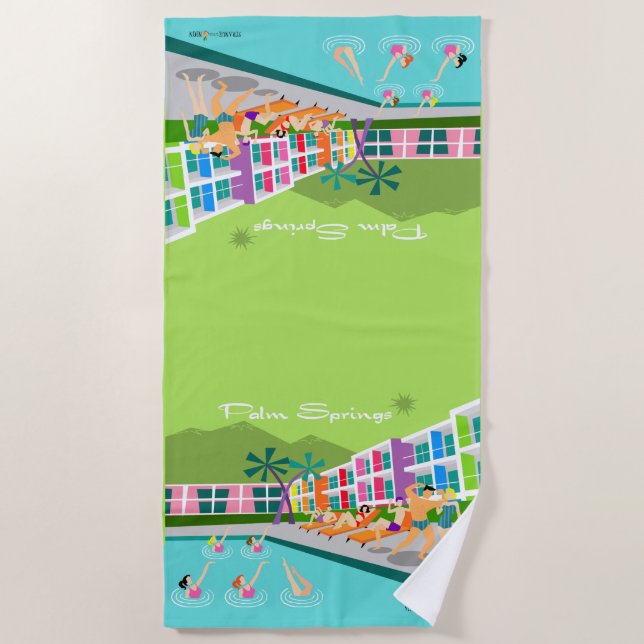Serviette De Plage Plage de Palm Springs Hotel (Devant)