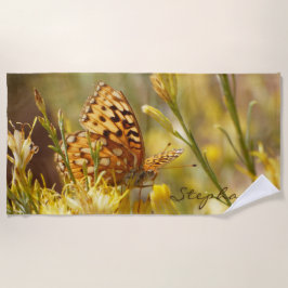 Serviette De Plage Plage de papillon jaune, Nom,