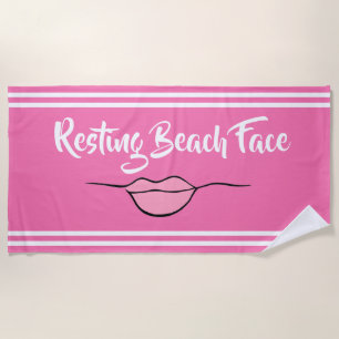 Serviette De Plage Plage de repos Face aux "lèvres" Hot Rose Beach Se