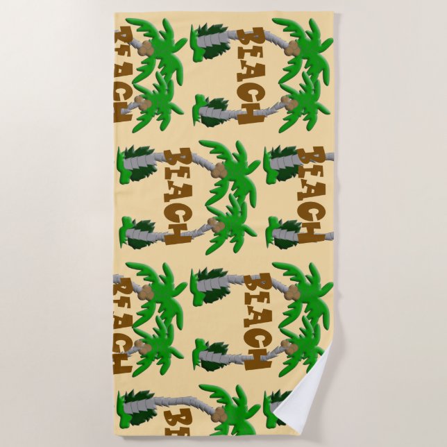 Serviette De Plage Plage et palmiers (Devant)