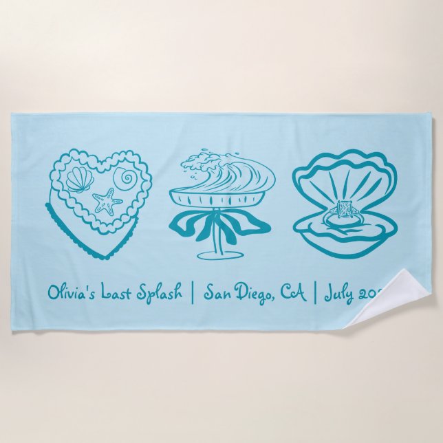 Serviette De Plage Plage personnalisée Bachelorette serviette cadeau (Devant)