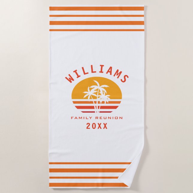 Serviette De Plage Plage tropicale amusante Vacances d'été Famille Ré (Devant)