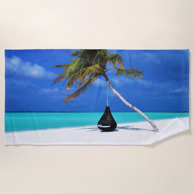 Serviette De Plage Plage tropicale Palm Relax (Devant)