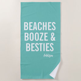 Serviette De Plage Plages Booze & Besties Turquoise Beach Towne