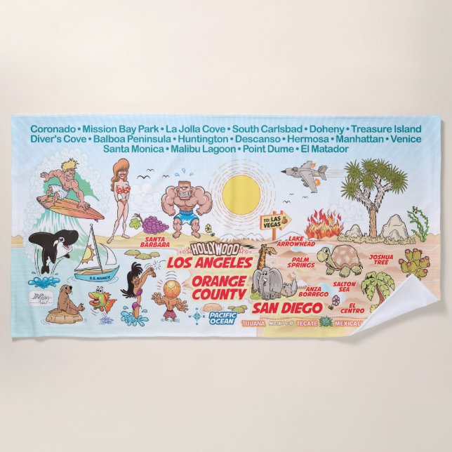Serviette De Plage Plages De Californie Du Sud (Devant)
