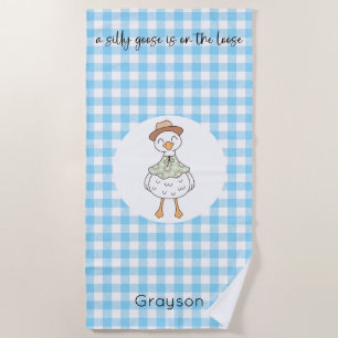 Serviette De Plage Plaid bleu oie soyeux