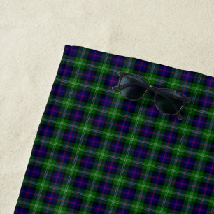 Serviette De Plage plaid bleu vert de tartan du sud