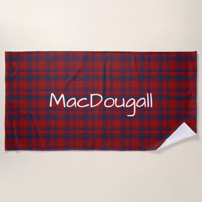 Serviette de plage Plaid MacDougall Tartan (Devant)