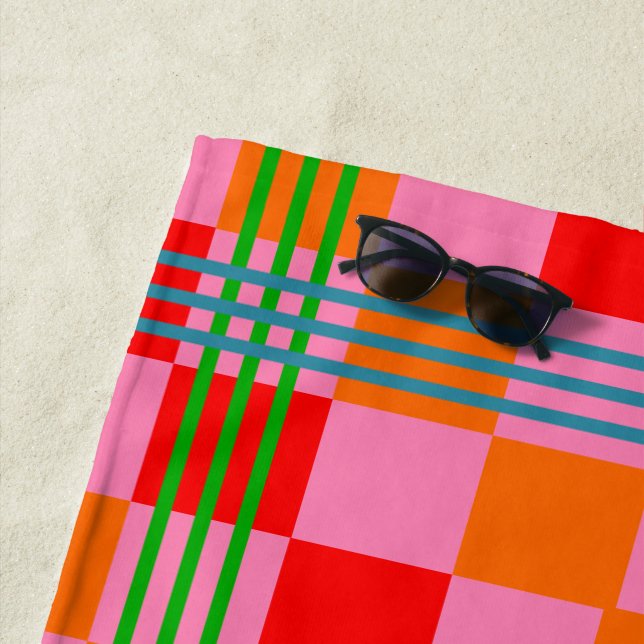 Serviette De Plage Plaid Rétro  (En situation)