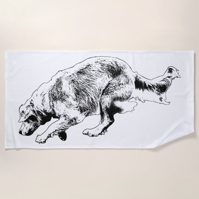 Serviette De Plage Plan Neige, Forme Rapide (Devant)