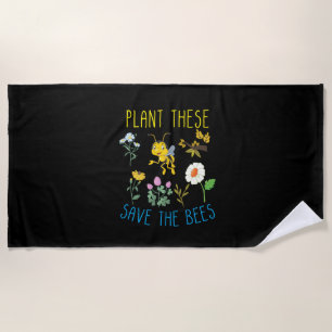 Serviette De Plage Plante D'Abeille Ces Sauvent Les Abeilles