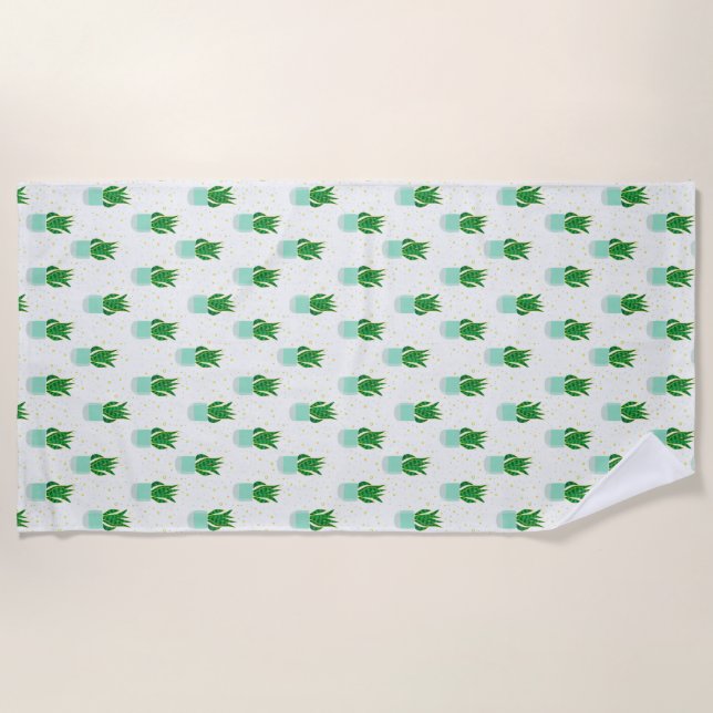 Serviette De Plage Plante de serpent Sansevieria Pot Imprimer (Devant)