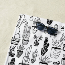 Serviette De Plage Plantes Pots Succulents & Cactus Motif artisanal
