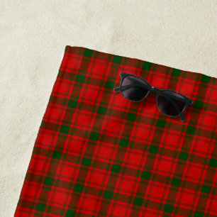 Serviette De Plage Pli vert rouge tartan MacQuarrie