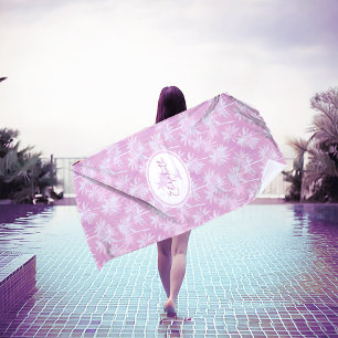 Serviette De Plage Plum Motif de silhouette de palmier hawaïen ID1093