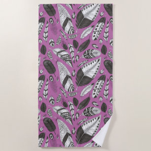 Serviette De Plage Plumes motif