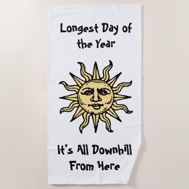 Serviette De Plage Poème Solstice d'été (Devant)