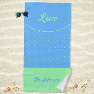 Serviette De Plage Points bleu-vert milieu de siècle