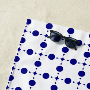 Serviette De Plage Points bleus de marine, Motif à pois, Pois