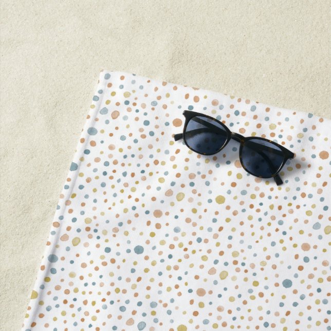 Serviette De Plage Points d'aquarelle Trey Confetti (En situation)