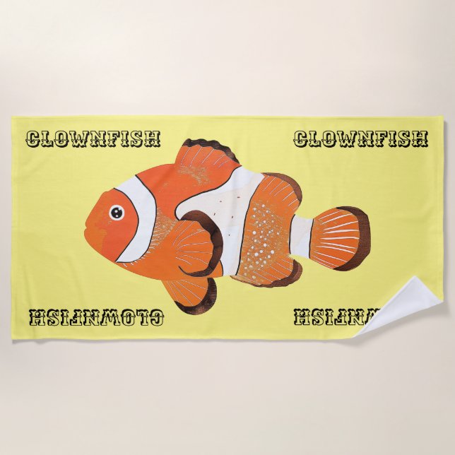 Serviette De Plage Poisson clown mignon (Devant)
