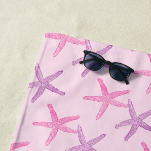 Serviette De Plage Poisson-étoile rose et pourpre
