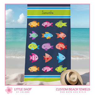 Serviette De Plage Poisson Tropical Personnalisé