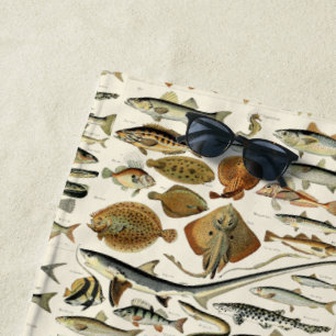 Serviette De Plage Poisson vintage par Adolphe Millot