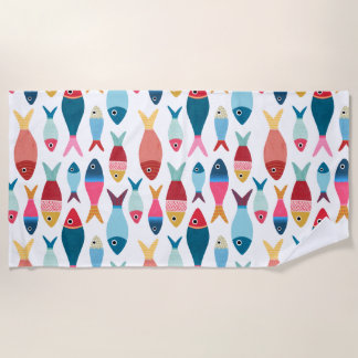 Serviette De Plage Poissons mignons à la plage