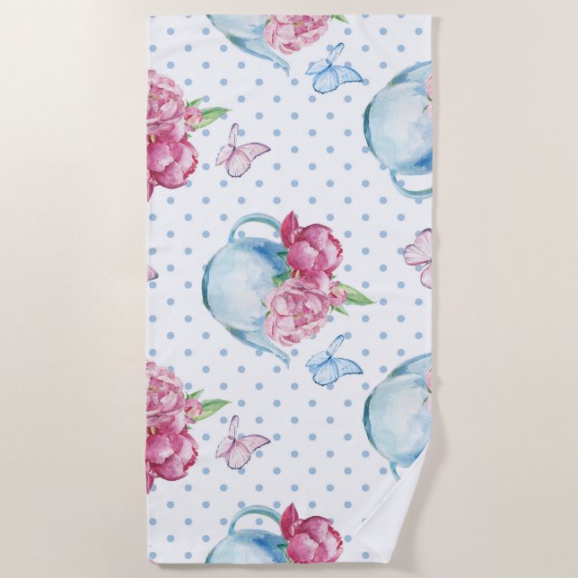 Serviette De Plage poitrine de la bouilloire à eau (Devant)